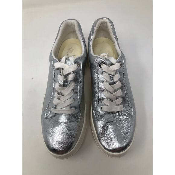 Dunne London Women Silver Metallic Lace Up Shoes Size 38 - Picture 6 of 12